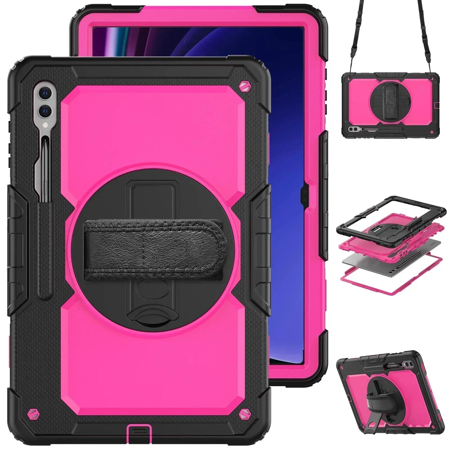 Case for Samsung Galaxy Tab S10 FE+/ S10 FE Plus 5G 13.1″ 2025 X620 X626b Heavy Duty Shockproof Protective Case Screen Protector