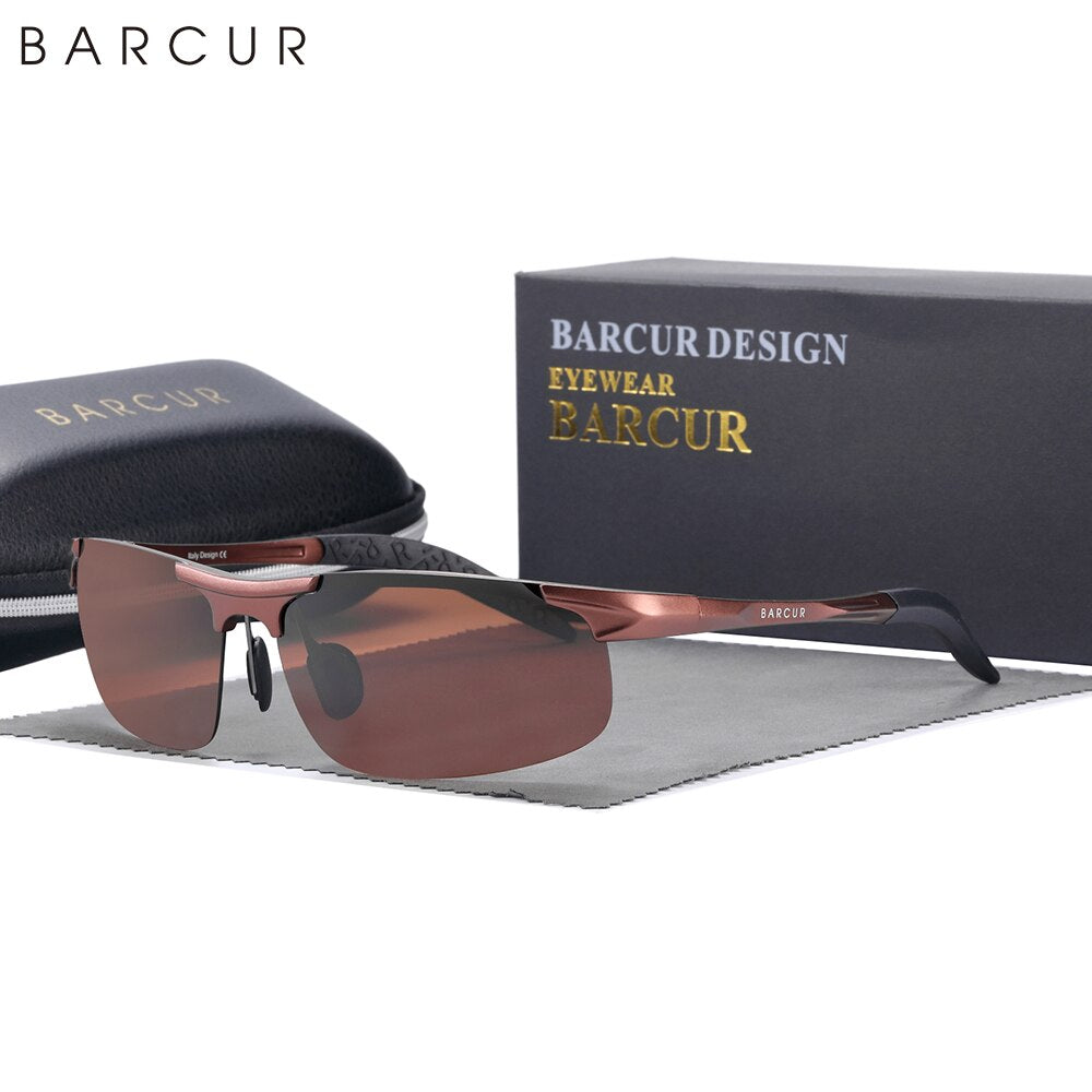 BARCUR Aluminum Sports Sunglasses Men Ultra Light Sun Glasses for Women Polarized Anti-Reflective Eyewear Accessory - KiwisLove
