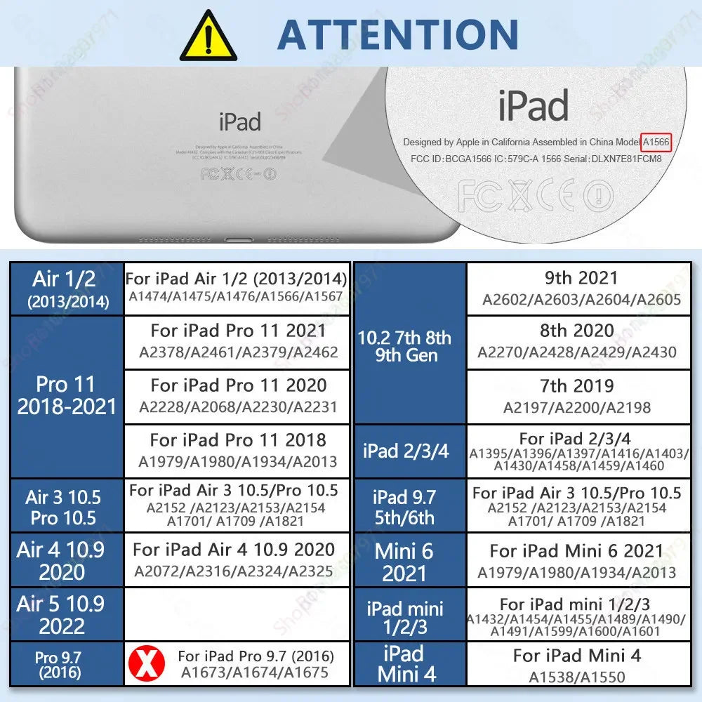 For iPad Air5th Generation Case /iPad Air4th Gen 10.9  iPad 10.2 8 9th iPad 10th Pro11 Air3 10.5 5/6th 9.7 2017 2018 Tablet Case