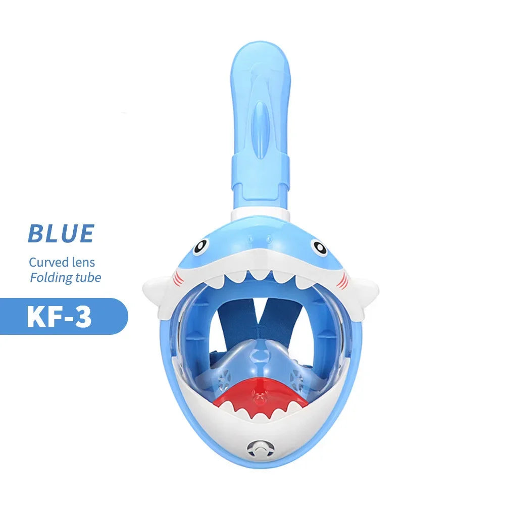 Kids Swimming Equipment Snokeling Support Goggles Full Face Diving Mask Swim and Snorkel 4~11 Years Children's Masks