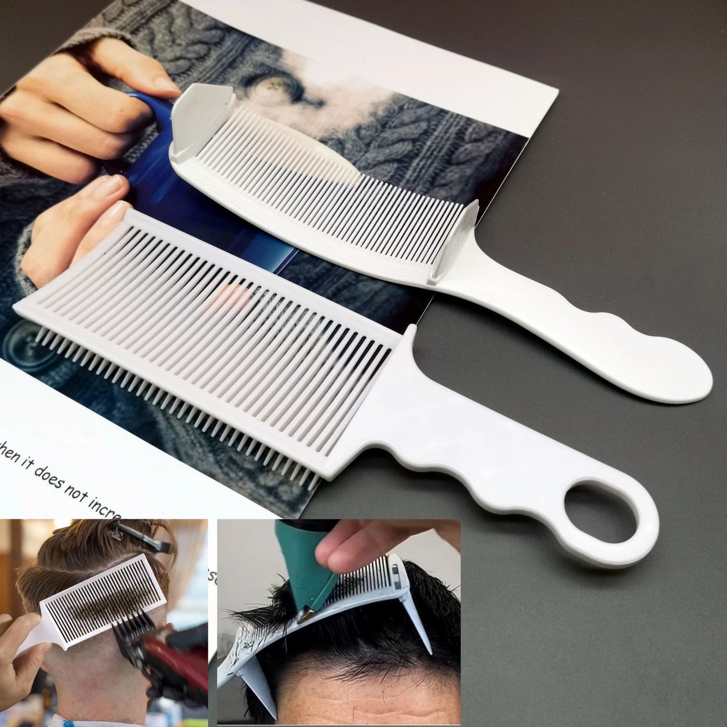 1/2/3Pcs Barber Hair Comb Kit Flat Top Hair Cutting Fading Stying Fade Comb  Men Fade Brush Salon Hair Tool Accessories - KiwisLove