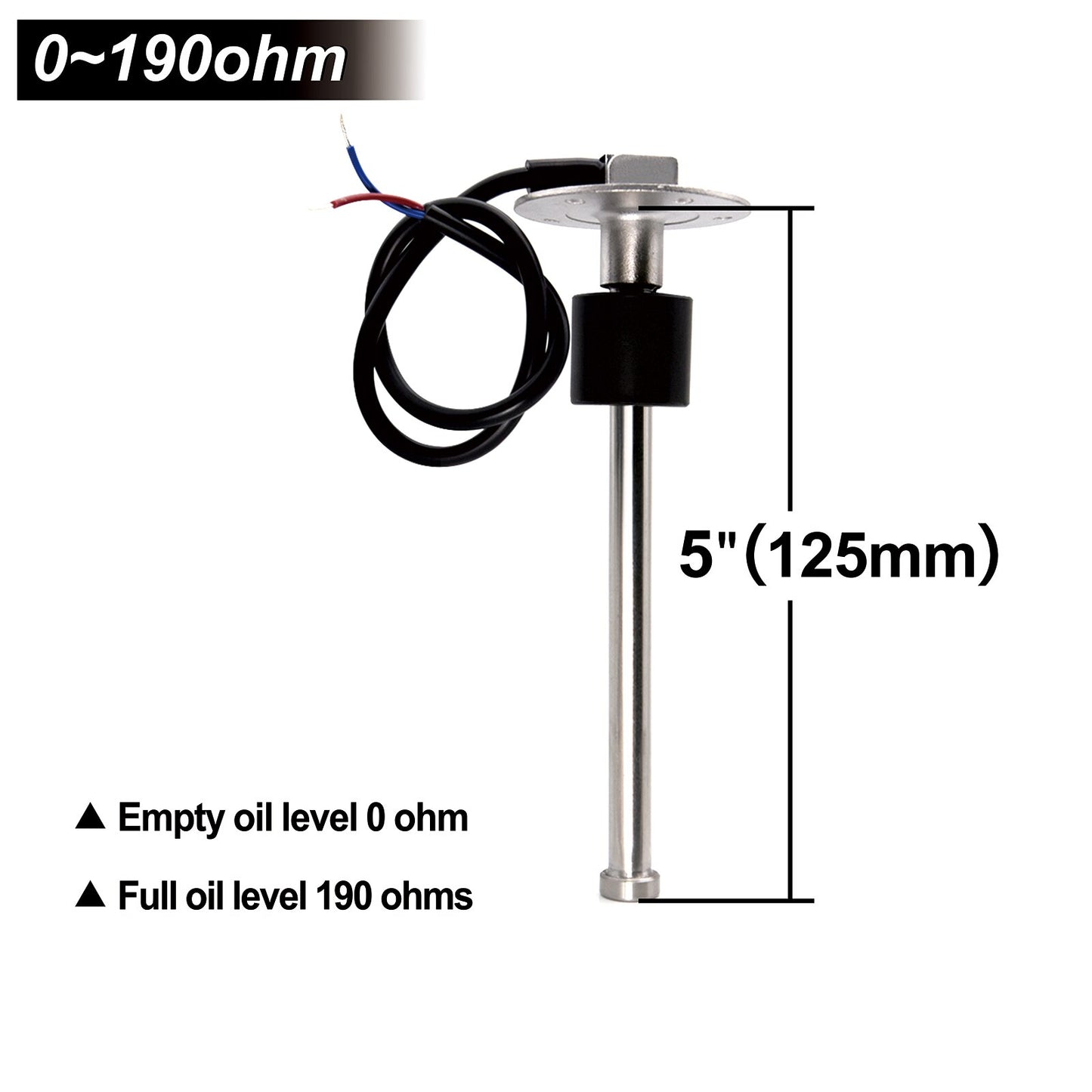 Fuel Level Water Level Gauge 175 200 250 275 375 mm Meter Sensor 0~190 ohm Fuel Sending Unit Indicator Level Gauge for Car boat - KiwisLove