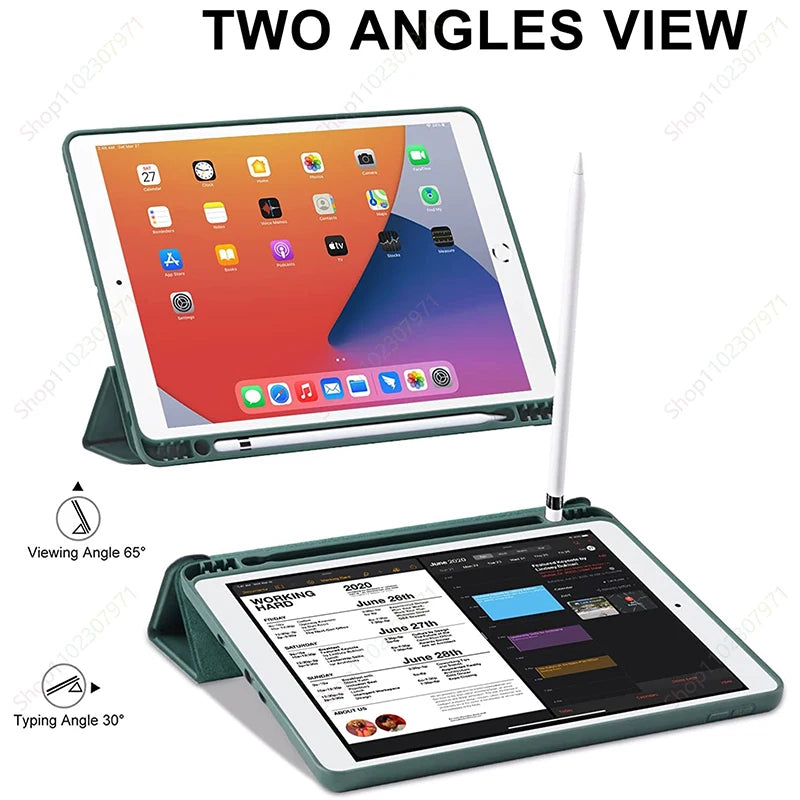 With Pencil Holder Case for iPad Air11 inch 2025 2024 A16 11th 10th 9th 8th 7th 10.2 inch Air5 4 10.9 Pro11 M4 Auto Sleep Wake