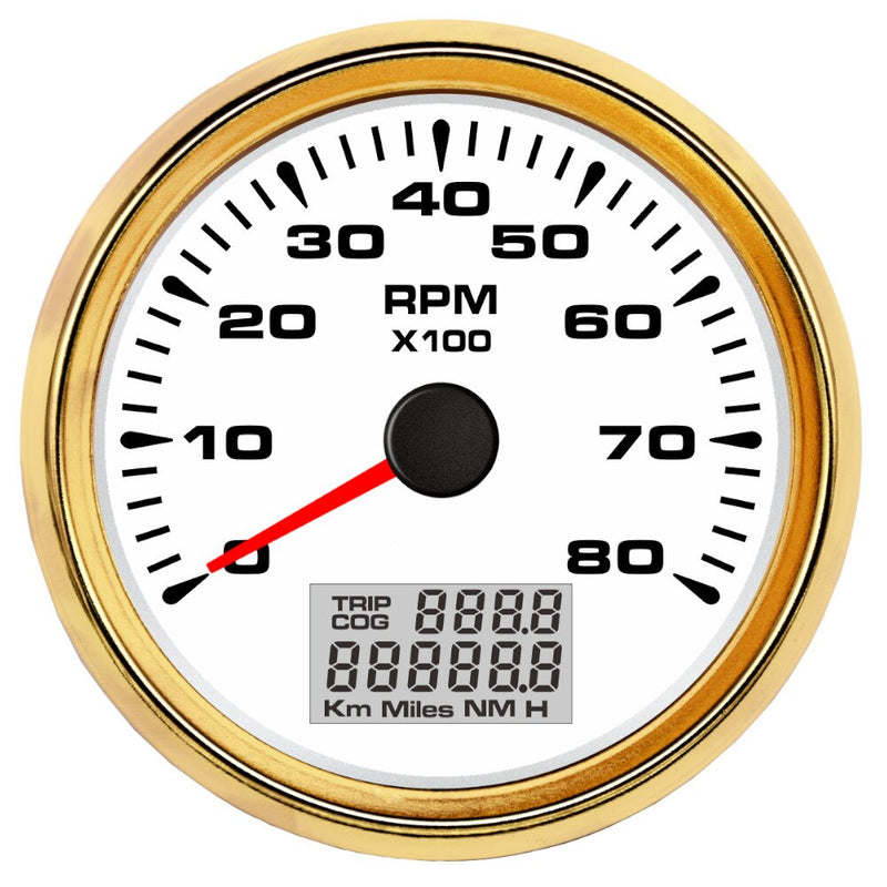 85mm Tachometer Gauge 6000,8000RPM M16 M18 Tacho Sensor Lcd Rev Counters with Trip Hour Meter Speed Ratio 8color backlight 9-32V - KiwisLove