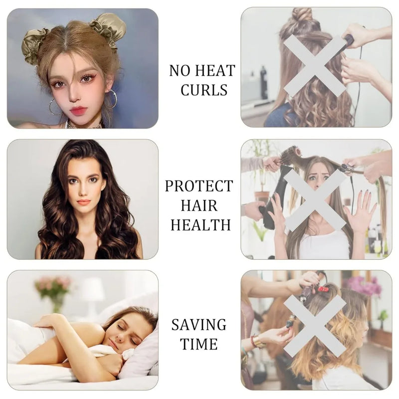 New Heatless Curling Rod Silk Curls No Heat Hair Curler Soft Hair Rollers Sleeping Headband Lazy Hair Curlers Hair Styling Tools - KiwisLove