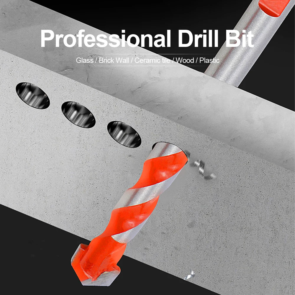 NINDEJIN 5/7pcs Masonry Drill Bit Set Twist Drill Bit High Speed Steel Triangle Hexagon Shank Glass Tile Concrete Drill Bit Set - KiwisLove