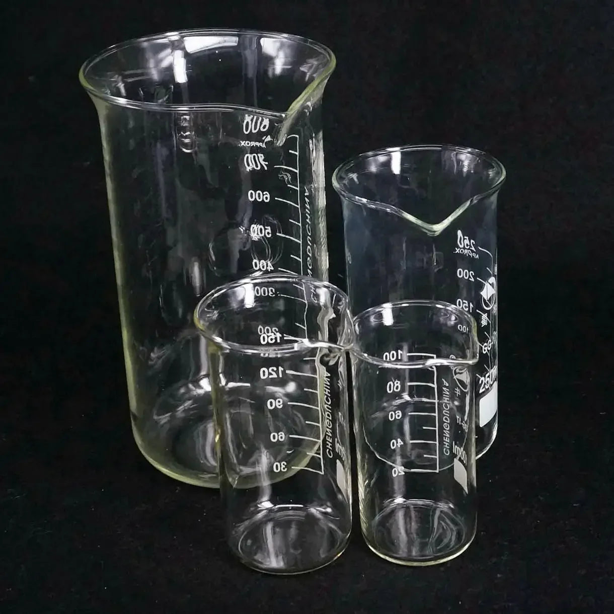 50/100/150/250/300/400/500/600/800/1000ml Borosilicate Glass Beaker Tall Measure Cup Laboratory - KiwisLove