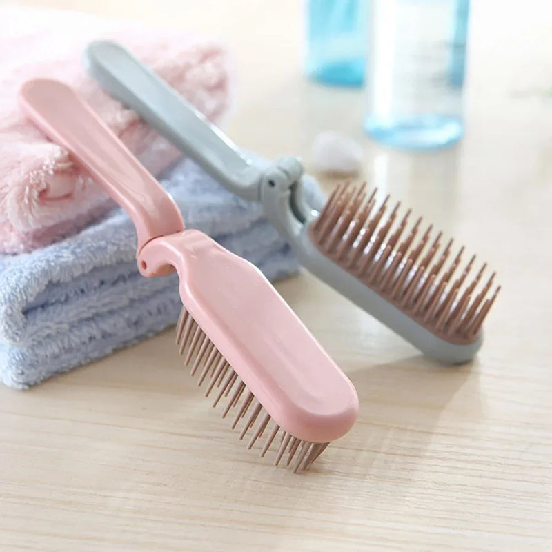 Portable Travel Foldable Hair Comb Portable Detangling Hair Brush Anti Static Head Massager Combs Hair Styling Hairdressing Tool - KiwisLove