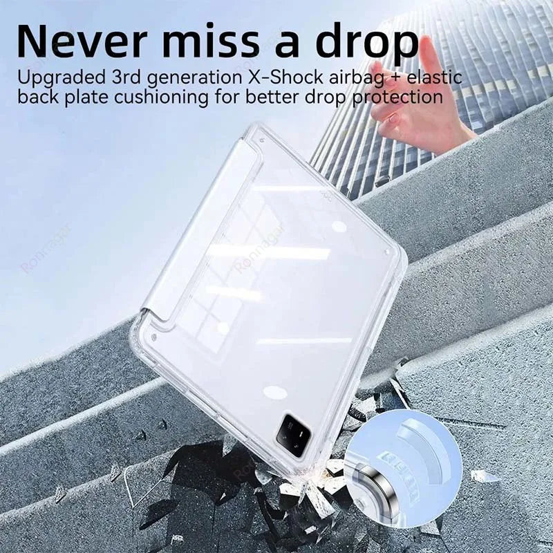 Y-fold Case for Xiaomi Pad 7 Pro/Pad 7 11.2 inch 2024 Redmi SE 11/ 8.7/ 12.1inch Pad 6 /6pro 11'' Mi Pad 5/5pro Clear back Shell