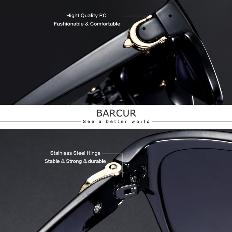 BARCUR  TR90 Ladies sunglasses Gradient UV400 Cat Eye Sun Glasses Polarized lunette de soleil femme - KiwisLove