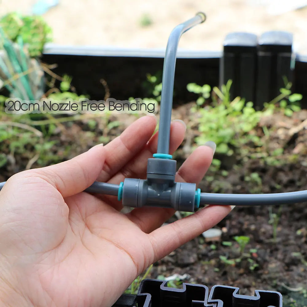 5-30M Adjustable Brass Atomizer Watering System Connected to 1/4" Hose Irrigation Greenhouse Smart Timer Plants Lawn watering