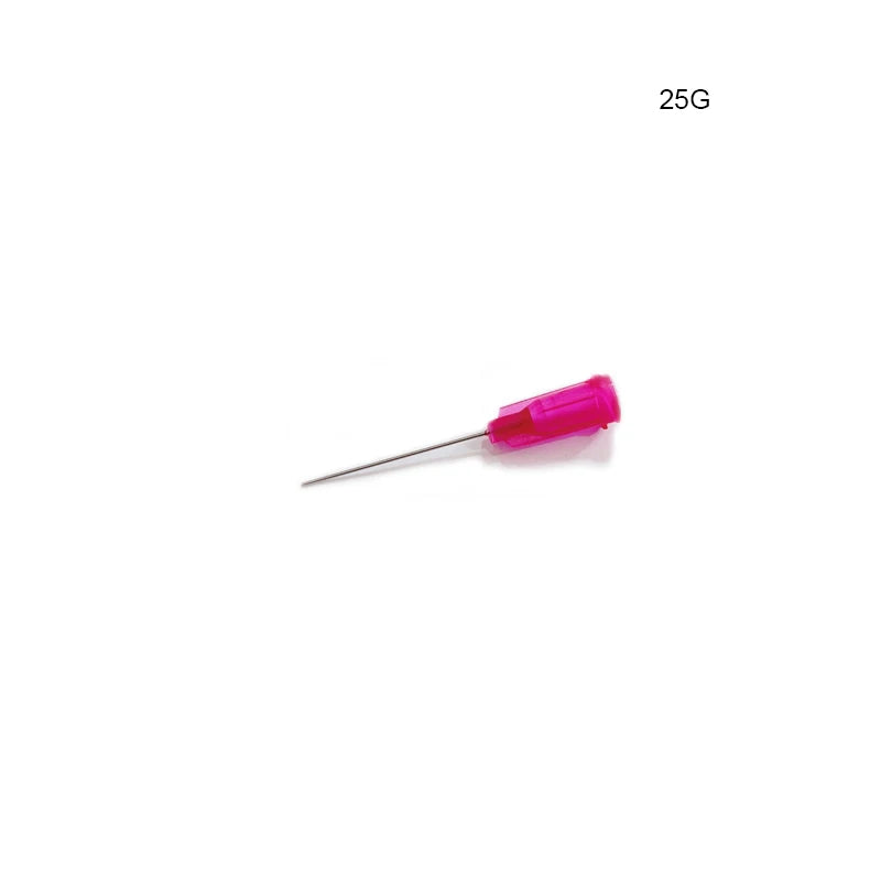 25pcs 1 Inch Dispensing Needles Syringe Needle 1 Inch Length Machine Nozzle Glue Needle Blunt End Threaded Port 14G-27G