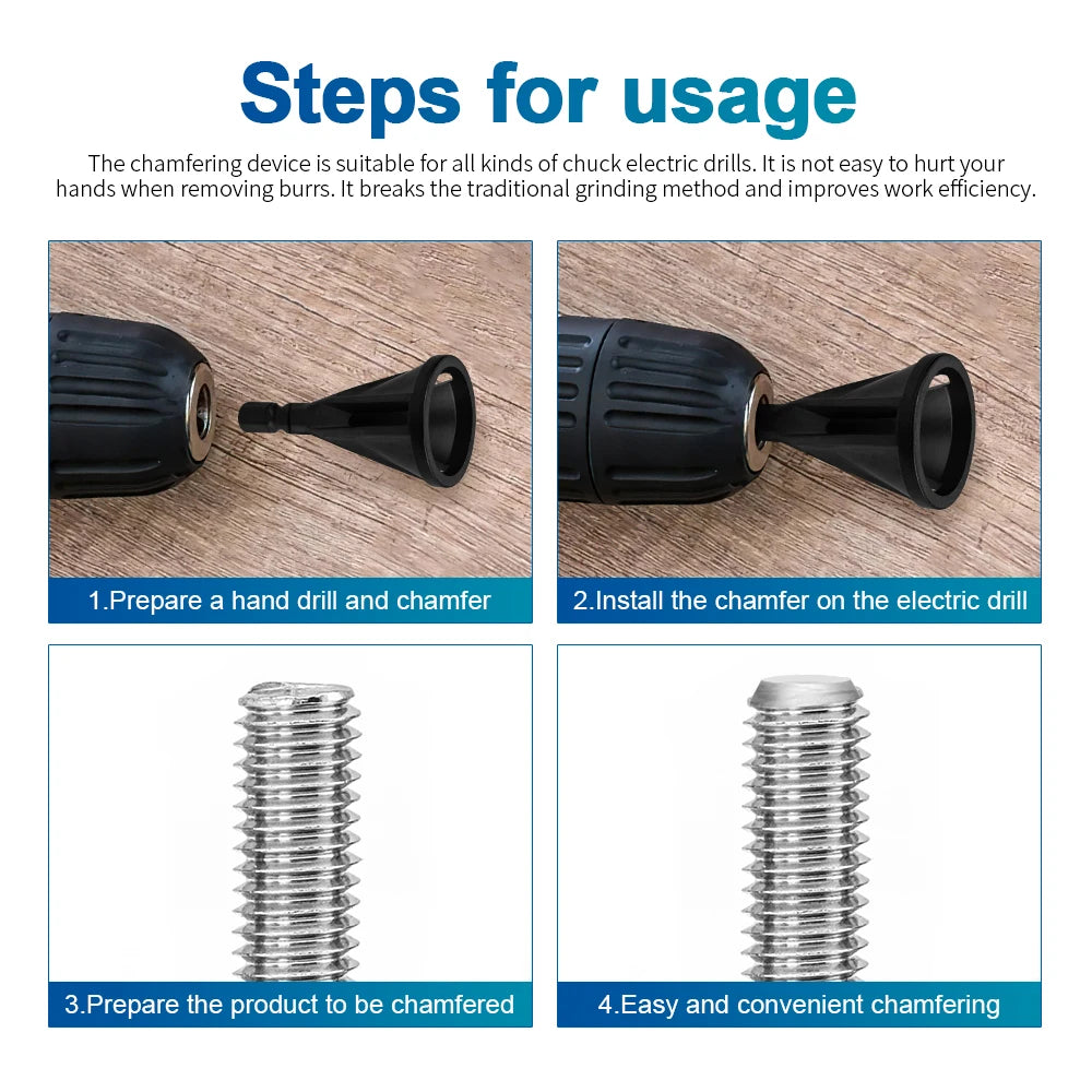 NINDEJIN External Deburring Chamfer Tool Drill Bit Burr Remover Tool HSS Hexagon Shank for Copper Aluminum Steel - KiwisLove