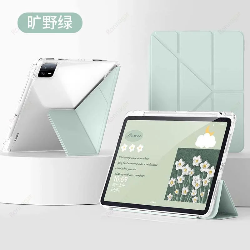 Y-fold Case for Xiaomi Pad 7 Pro/Pad 7 11.2 inch 2024 Redmi SE 11/ 8.7/ 12.1inch Pad 6 /6pro 11'' Mi Pad 5/5pro Clear back Shell