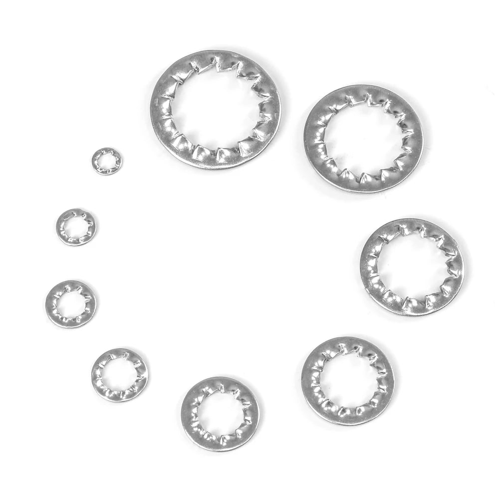 NINDEJIN  internal tooth lock washers stainless steel m3 m4 m5 m6 m8 m10 m12 m14 m16 m20 m22 star lock washer DIN6798J - KiwisLove