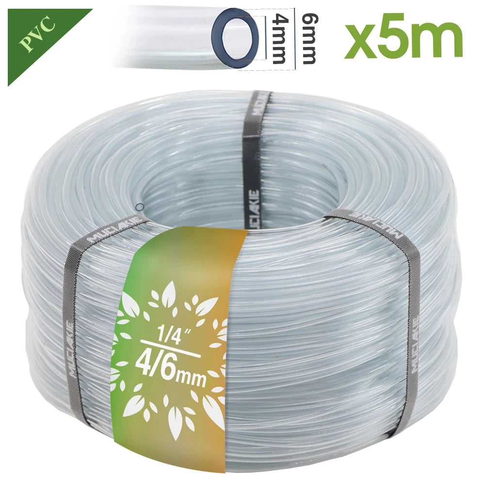 5-50m 1/4'' Clear PVC Micro Garden Irrigation Soft Hose 4/6MM Transparent Plastic Tubing Aquarium Pump Drain Pipe Dripper Valve