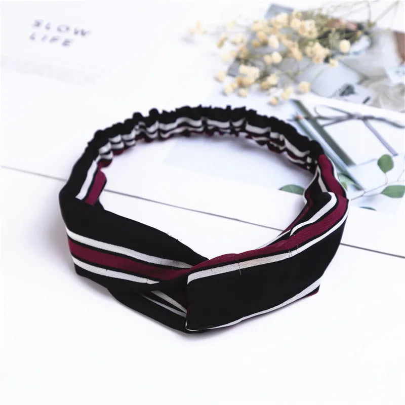 Fashion Women Girls Summer Bohemian Hair Bands Print Headbands Vintage Cross Turban Bandage Bandanas HairBands Hair Accessories