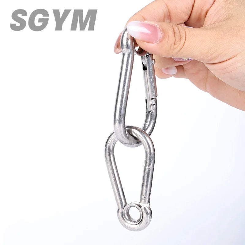 M4 M5 M6 M8 M10 304 Stainless Steel Spring Snap Carabiner Quick Link With Hole Ring Hook snap shackle Chain Fastener Hook