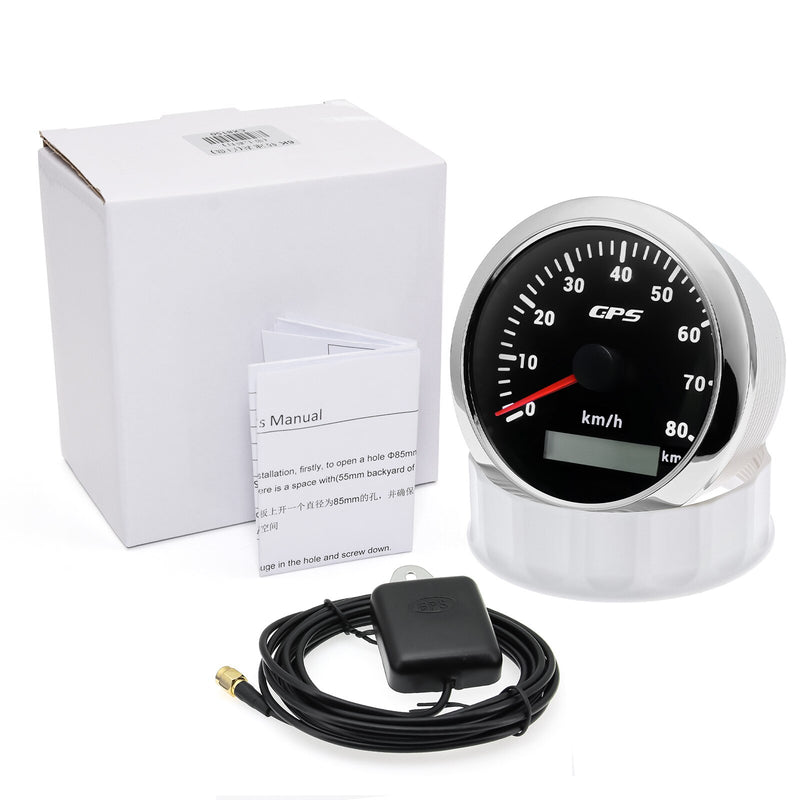 Waterproof 200km/h 120kmh 80km/h 85mm GPS Speedometer With Antenna Speed Meter 7 Colors Backlight For Motorcycle Yacht Boat Car - KiwisLove