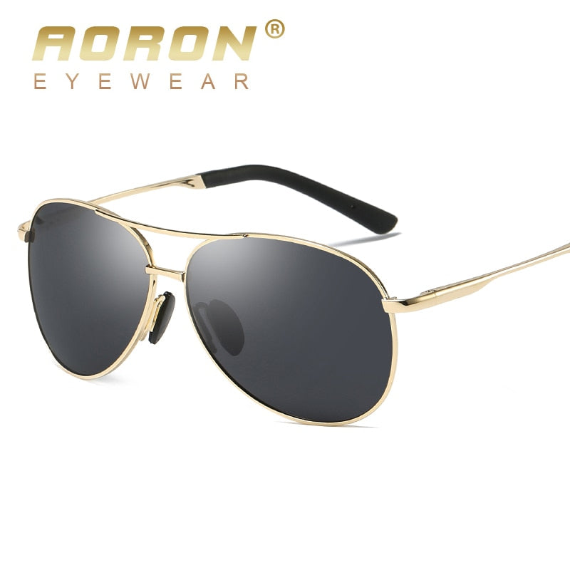 AORON New Polarized Men Sunglasses Classic Pilot Driving Sun Glasses Metal Frame Mirror Lens Sunglasses Men/Women - KiwisLove