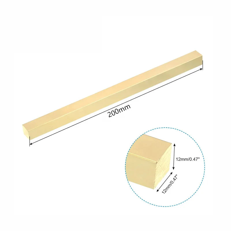 1pcs Brass Flat Bar Plate Strip/Brass Square Bars/Brass block,Length 200-250mm Brass Strip Thicknesses 2mm 4mm 6mm 8mm 10mm...