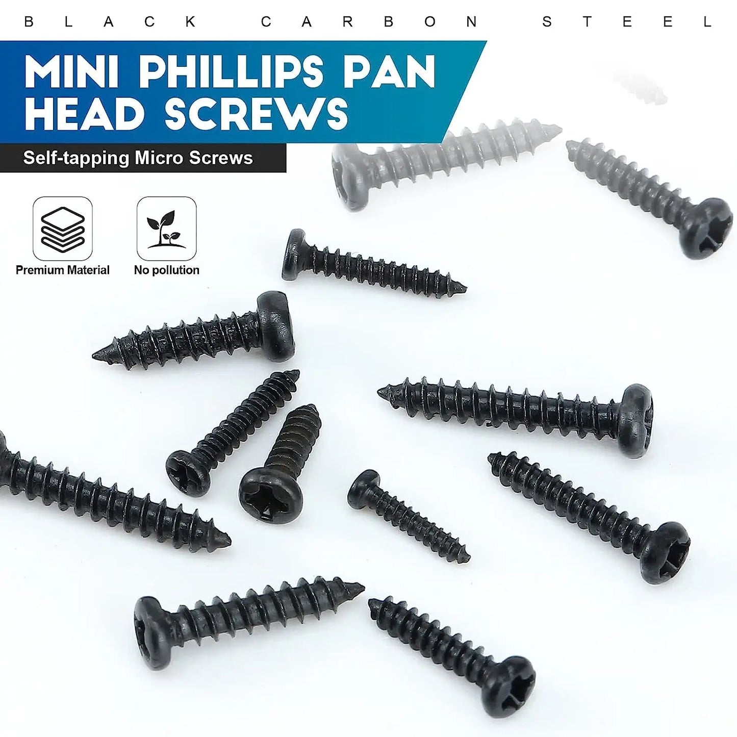 NINDEJIN 1100pcs Round Pan Head Tapping Screws Set M1.2 M1.4 M1.5 M1.7 M2  Mini Screw laptop computer screw Phillips Screw kit