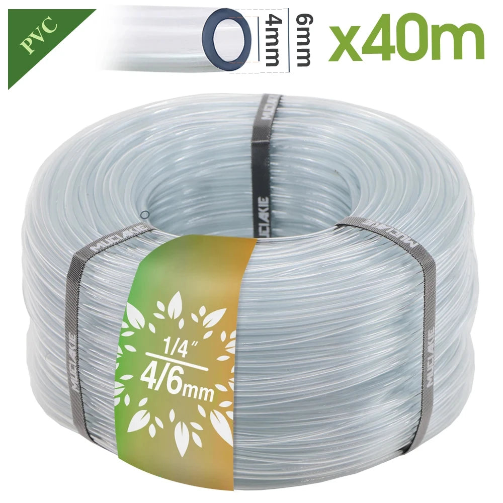 5-50m 1/4'' Clear PVC Micro Garden Irrigation Soft Hose 4/6MM Transparent Plastic Tubing Aquarium Pump Drain Pipe Dripper Valve