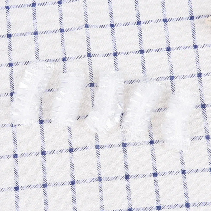 100PCS Disposable Hair Earmuff Dye Transparent Elastic Shower Hair Dye Protection Tool Shield Waterproof Earpack Plastic Wrap