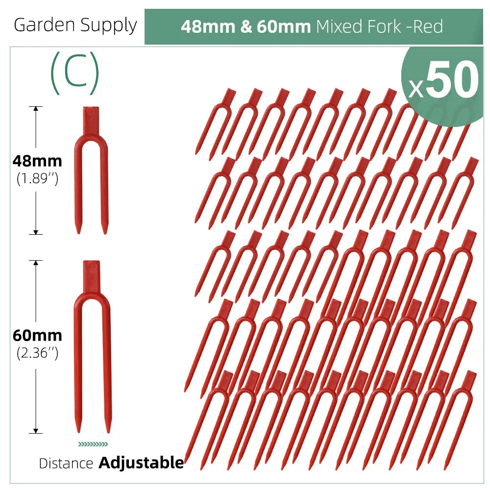 50PCS Greenhouses Strawberry Planting Fixing Clips Climbing Support Garden Stem Fork Watermelon Fastening Fixture Clamp Vine Hol