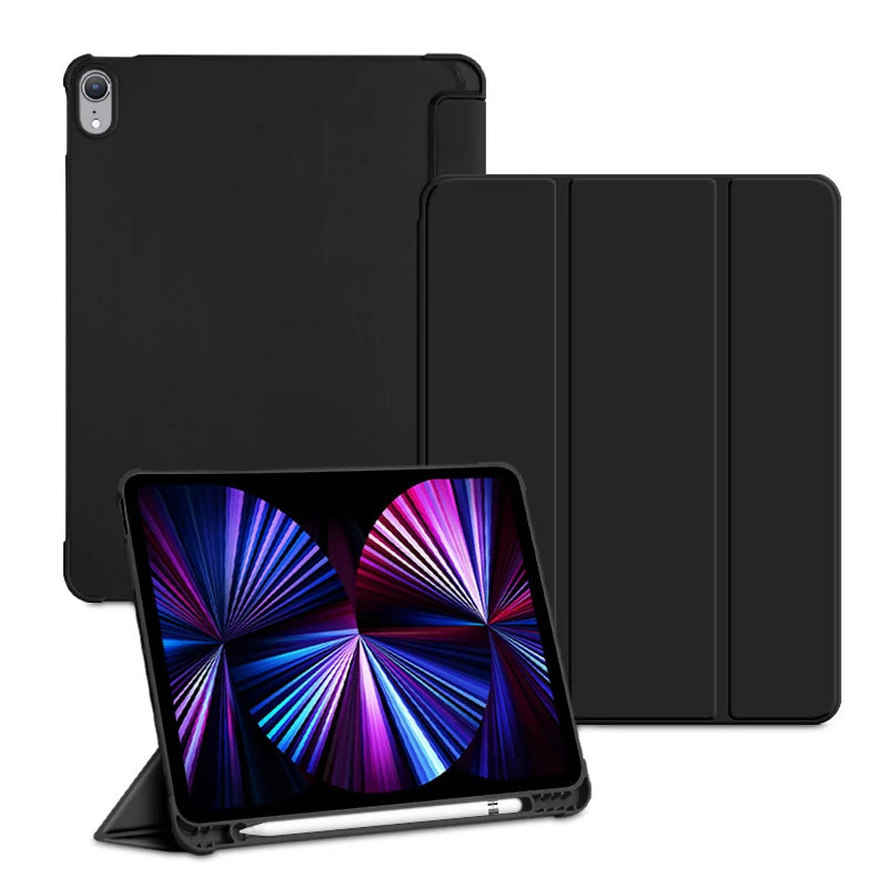 With Pencil Holder Case for iPad Air11 inch 2025 2024 A16 11th 10th 9th 8th 7th 10.2 inch Air5 4 10.9 Pro11 M4 Auto Sleep Wake