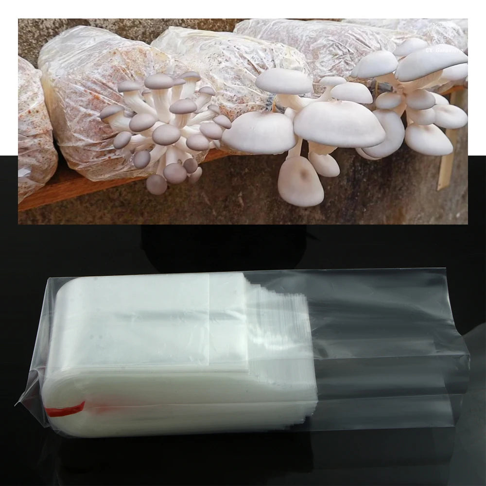 20/50pcs PP Mushroom Spawn Grow Bag Plastic Growing Planter Bags Heat-resistance Plant Nursery Pots Ganoderma Bamboo   Fungus Ba