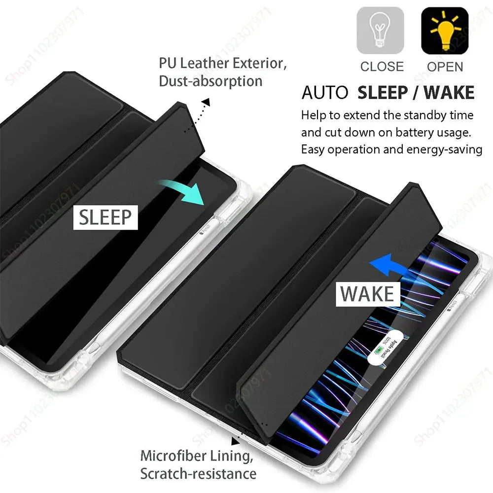 Smart Funda Case iPad 9th 8th 7th 10th Gen Case ipad Air11/13 2024 Pro11/13 M4 Case Air5 4 10.9''/10.5''/10.2''/9.7''/13''/12.9'