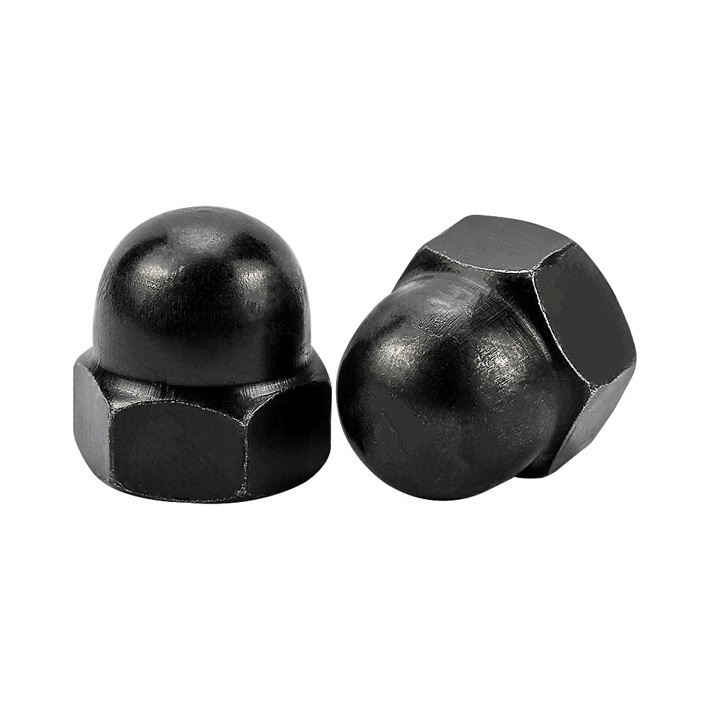 NINDEJIN  Acorn Cap Nut M3 M4 M5 M6 M8 M10 M12 Black Carbon Steel Dome Nut Cover Cap Nuts DIN1587 - KiwisLove