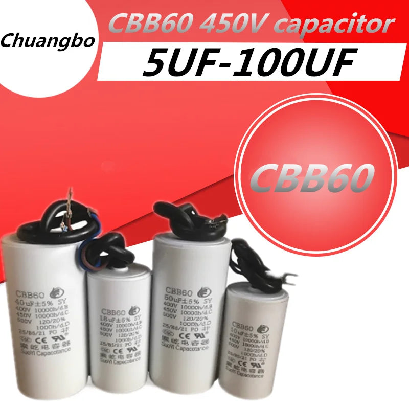 NZ Stock CBB60 450V   10UF motor washing machine dehydrator water pump starting capacitance
