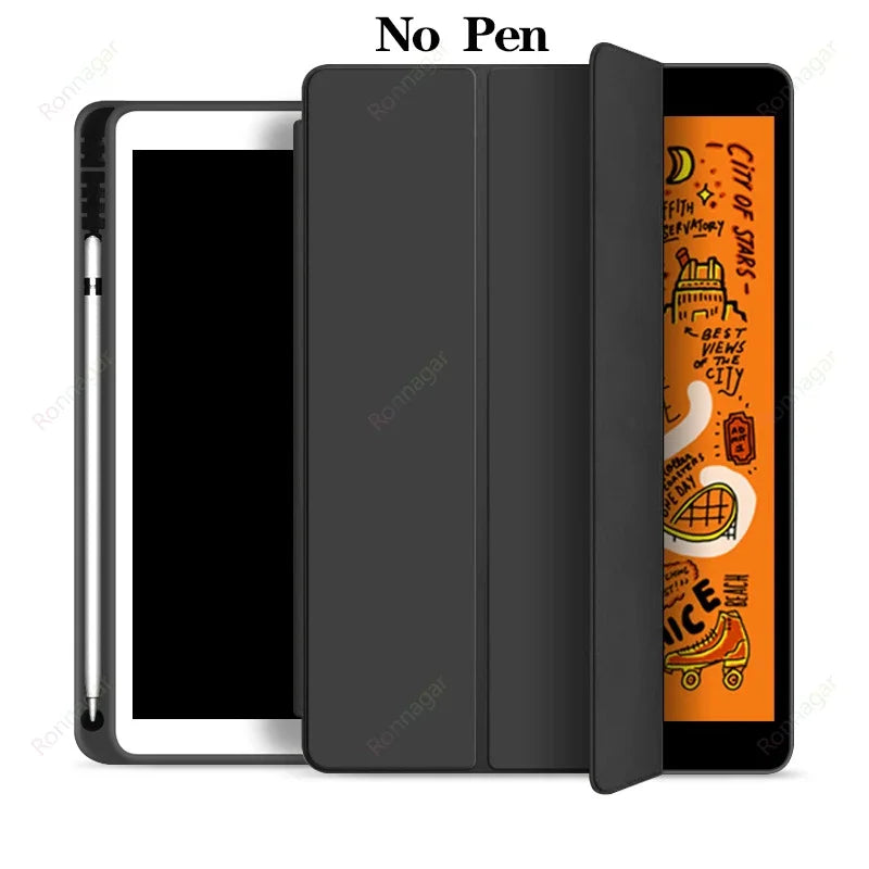 With Pencil Holder Case For iPad 10th Generation 2022 10.9Inch Slim Protective Cover iPad 10th Gen A2696 A2757 A2777 Stand Cover