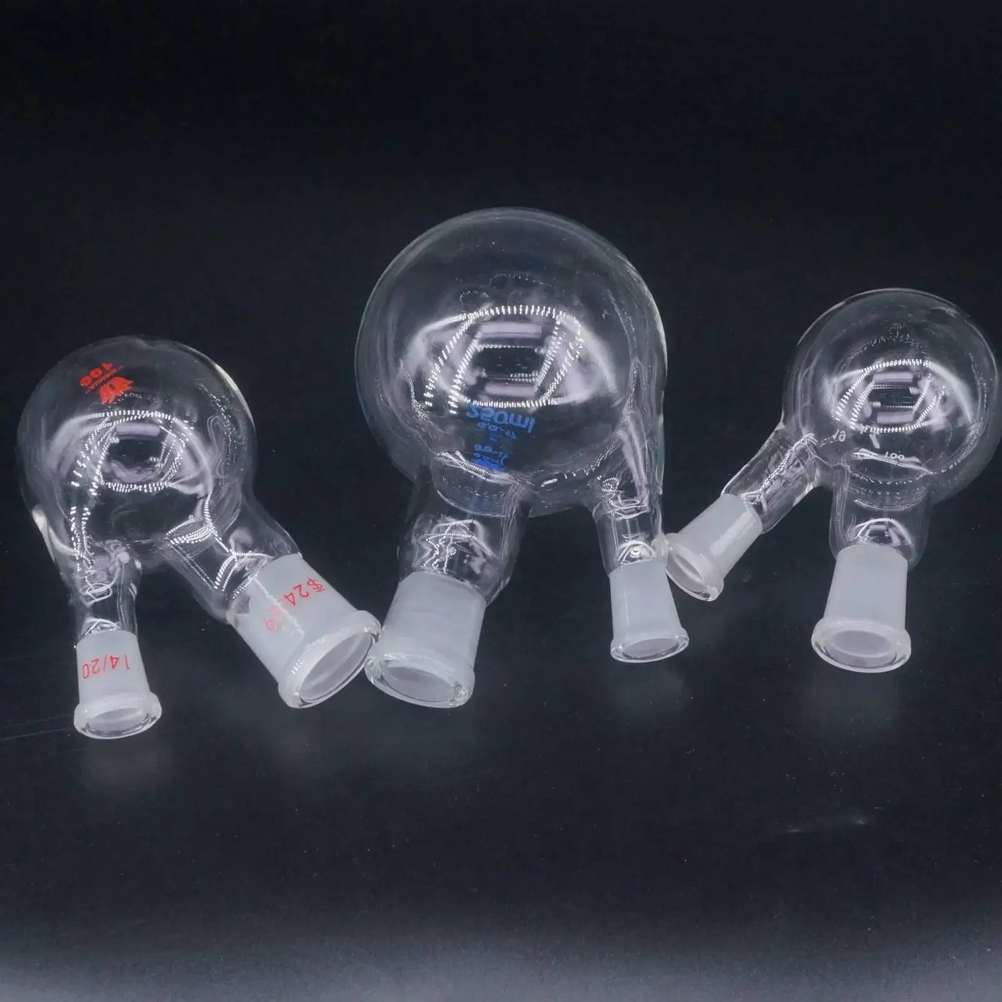 10/25/50/100/150/250ml 14/23 19/26 24/29 Central/Branch Joint Borosilicate Glass 2-neck Round Bottom Lab Boiling Flask - KiwisLove