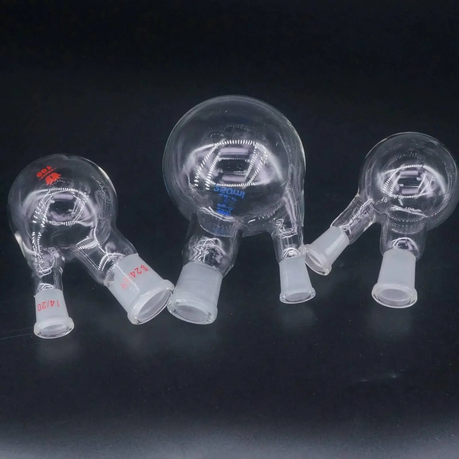 10/25/50/100/150/250ml 14/23 19/26 24/29 Central/Branch Joint Borosilicate Glass 2-neck Round Bottom Lab Boiling Flask - KiwisLove