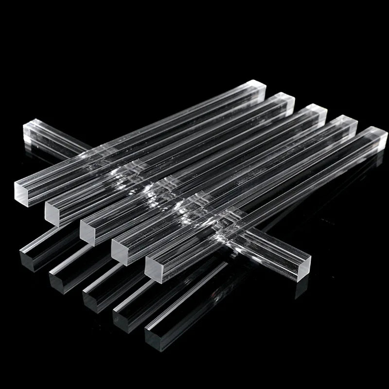 1-10pcs Acrylic square rod, hyaline plastic rod, acrylic rod Length 100-500mm DIY craft architectural model material