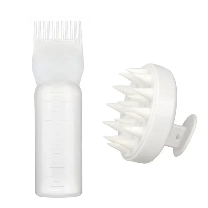 2pcs/Set Silicone Hair Comb with Root Comb Applicator Bottle Set Hair Oil Applicator Shampoo Brush Tint Salon Hair Styling Tools - KiwisLove