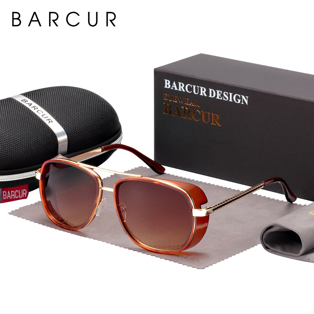 Tortoise Sunglasses IRON MAN 3 Matsuda TONY Steampunk Sun Glasses Mirrored Brown Eyewear Red - KiwisLove