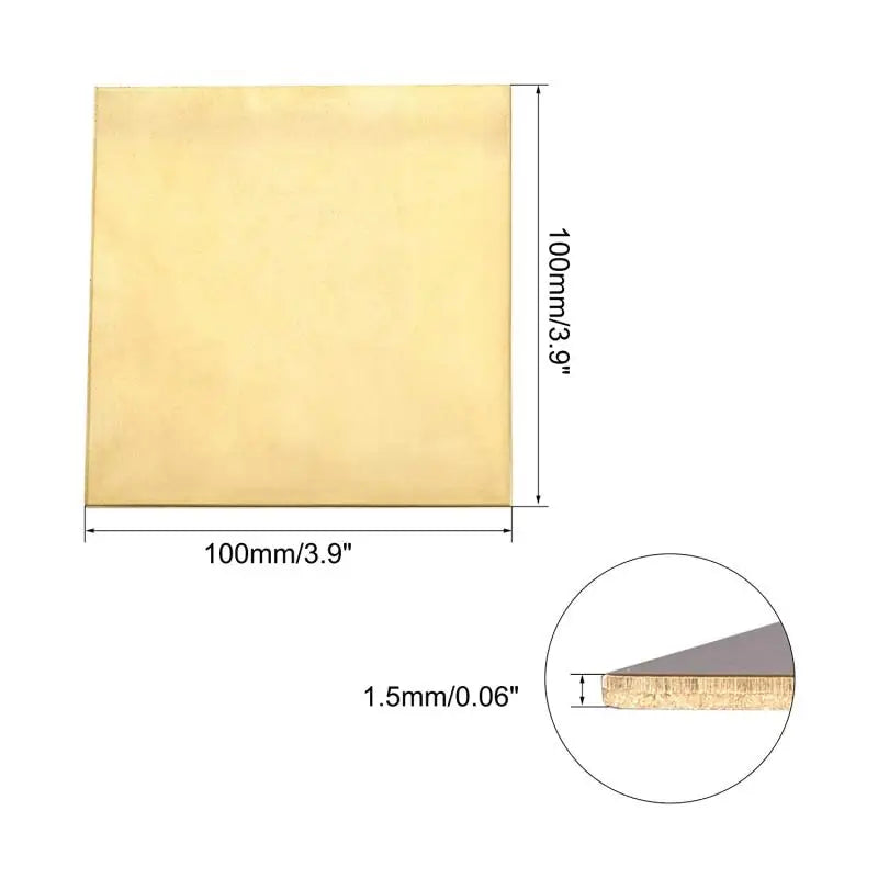 1pcs Brass Plate Thickness 0.1-6mmx100x100mm Brass Sheet Cutting CNC Frame Model Mould DIY Contruction Brass Pad