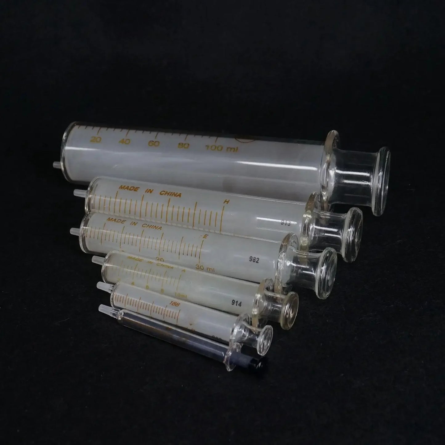 1/2//5/10/20/30/50/100ml Glass Syringe Injector Lab Sampler Standard Diameter Caliber Precision - KiwisLove