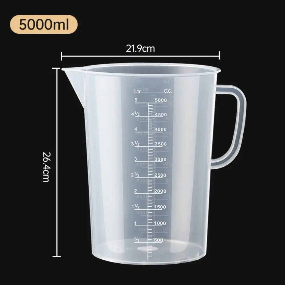 1PC Clear Graduated Measuring Cup Scale Plastic Transparent Mixing Cup Large Capacity With Lid Laboratory Beaker Kitchen Baking - KiwisLove
