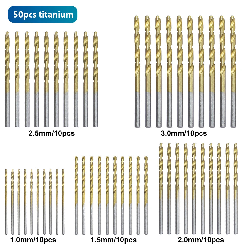 NINDEJIN 13/40/50/60pcs Twist Drill Bit Set Woodworking 1-6.5mm HSS Drill Bit for Carpentry Hand Tools - KiwisLove