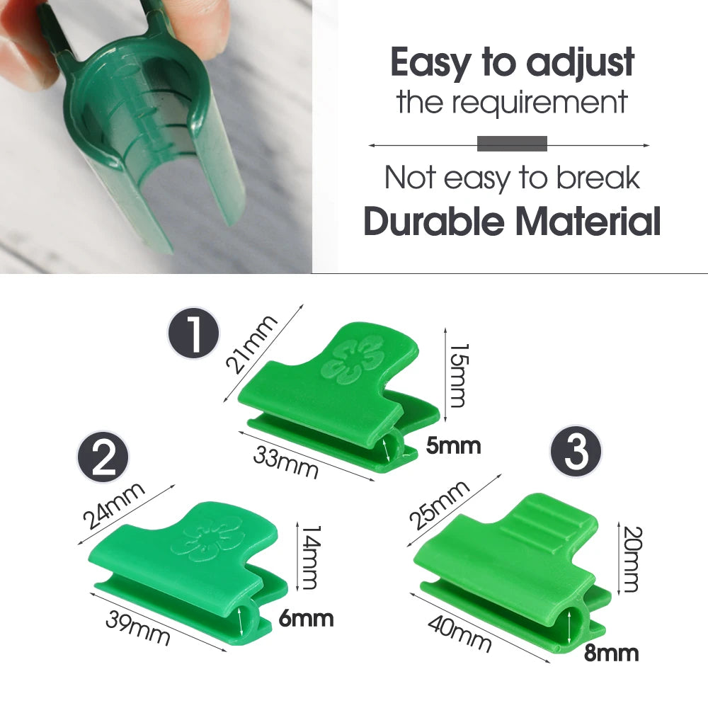 10PCS 5-20mm Thickened Greenhouse Film Plant Support Clamps Garden Shed Row Cover Net Tunnel Hoop Plastic Green Sunshade Frame