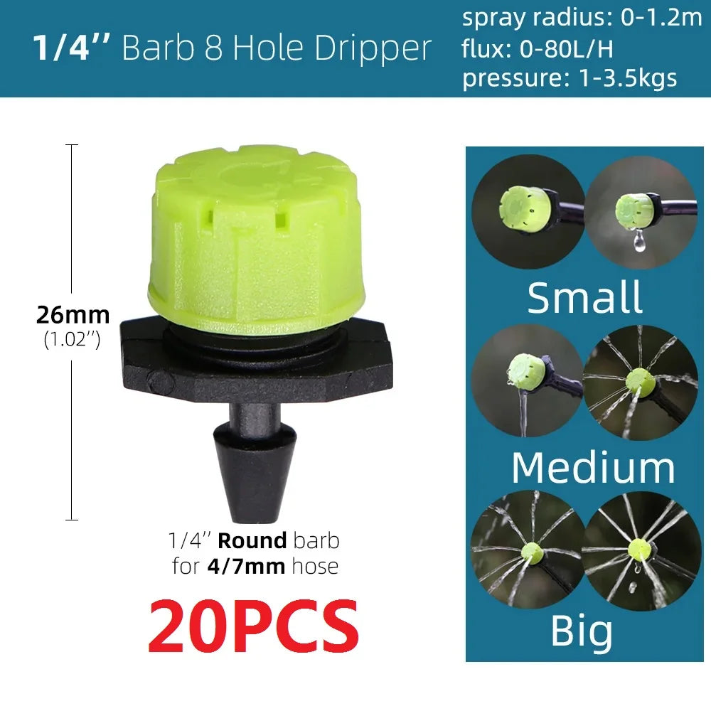 5-50M Garden Drip Irrigation System Automatic Watering Water Hose Micro Drip Watering Kits with Adjustable 8 Holes Drippers