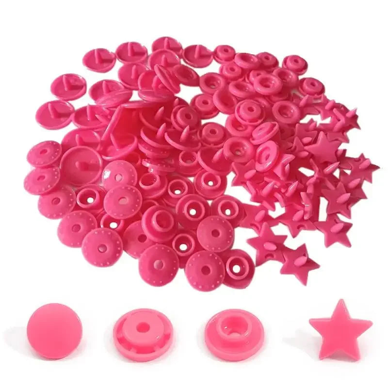 25-100sets Star Shape T5 Plastic Snap Buttons For Clothing DIY Garment Press Stud Fasteners Used to diapers/Bibs/Bags/Folder/