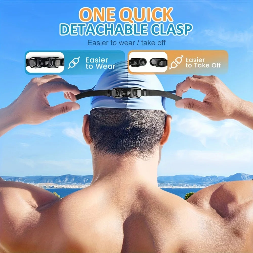 Adult Electroplated Swim Goggles Uv Protection Waterproof High-Definition Large Frame Swimming Goggles For Women Men Swimming