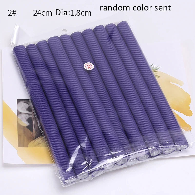 10pcs Flexible Hair Curling Rod Hair Curler Makers Soft Foam Bendy Twist Curls Flexi Rollers Styling Tools Hair Roller No Heat