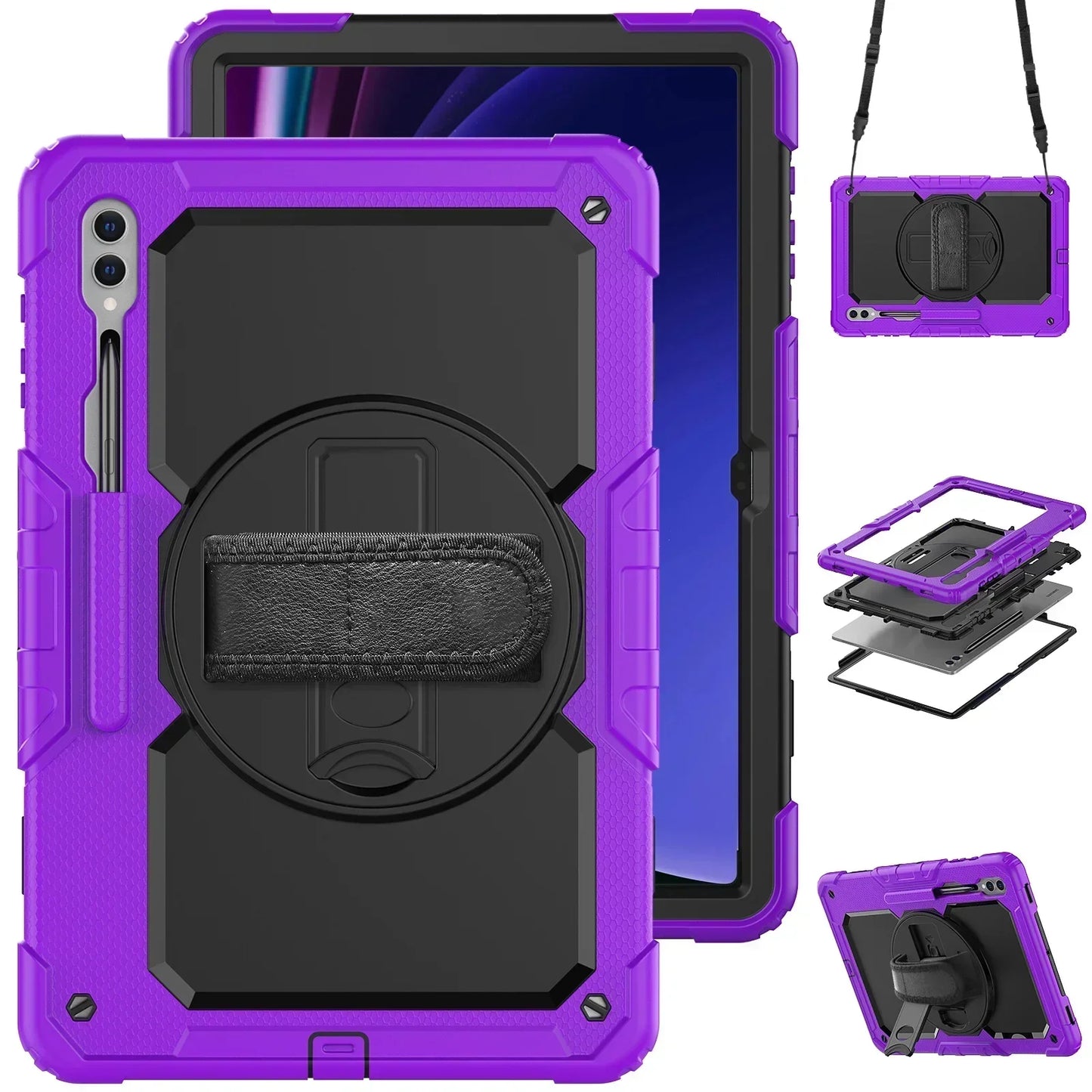 Case for Samsung Galaxy Tab S10 FE+/ S10 FE Plus 5G 13.1″ 2025 X620 X626b Heavy Duty Shockproof Protective Case Screen Protector